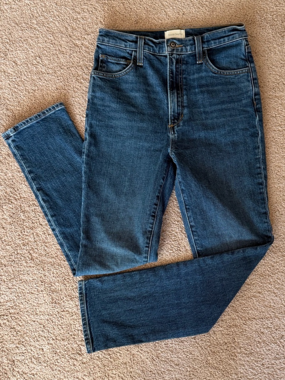 Favorite Daughter Valentina Cigarette Jeans in Dark Blue Wash
